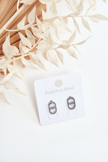 Boucles d'oreilles ovales couleur argent