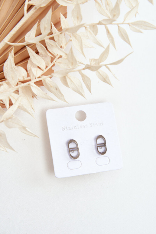 Boucles d'oreilles ovales couleur argent