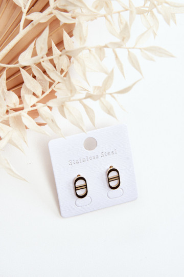 Boucles d'oreilles ovales de couleur or