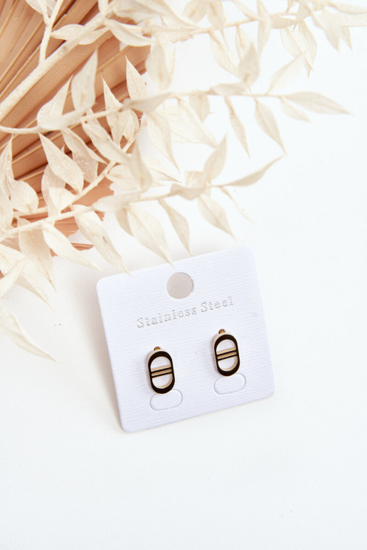 Boucles d'oreilles ovales de couleur or Boucles d'oreilles ovales de couleur or