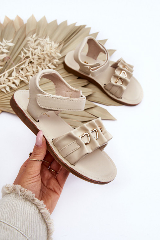 Sandales enfant à fermetures adhésives beige Havane