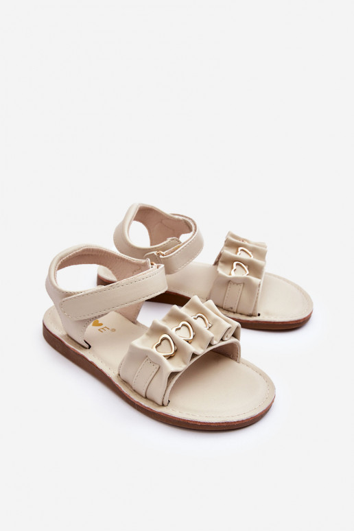 Sandales enfant à fermetures adhésives beige Havane