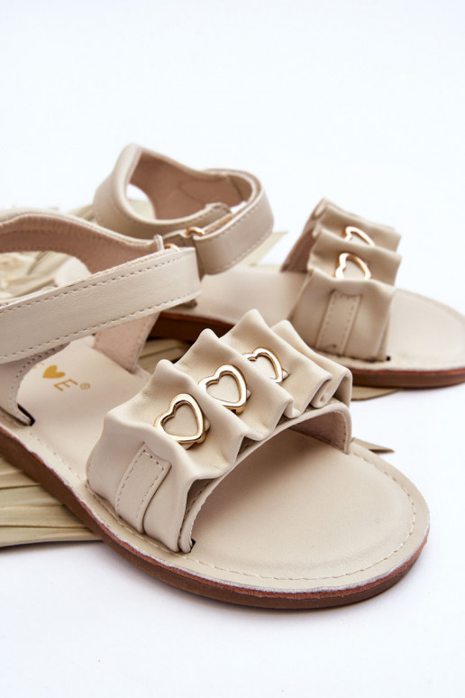 Sandales enfant à fermetures adhésives beige Havane
