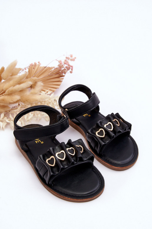 Sandales pour enfants à fermetures adhésives de couleur noire Havane