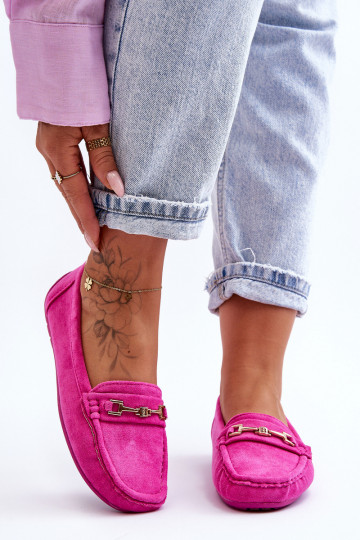 Mocassins classiques en daim rose Corinell 2