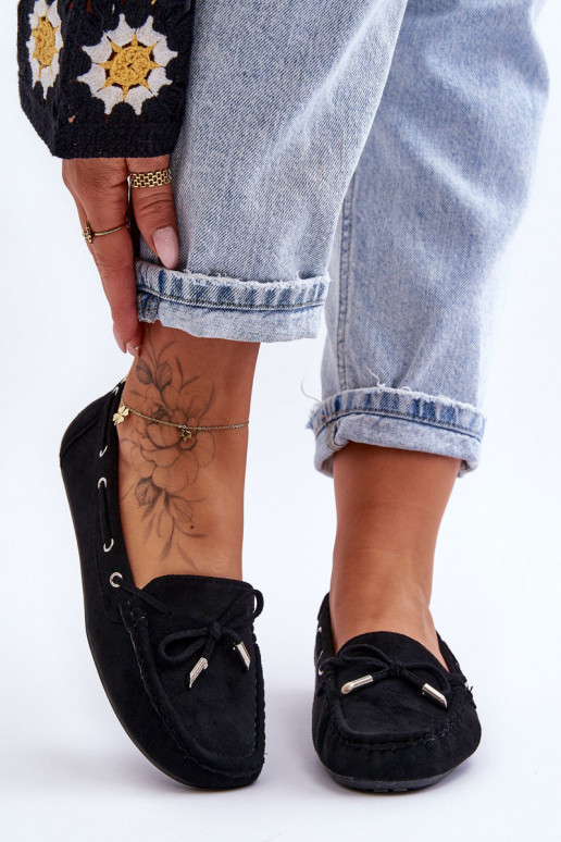 Mocassins élégants en daim noir Si Passione