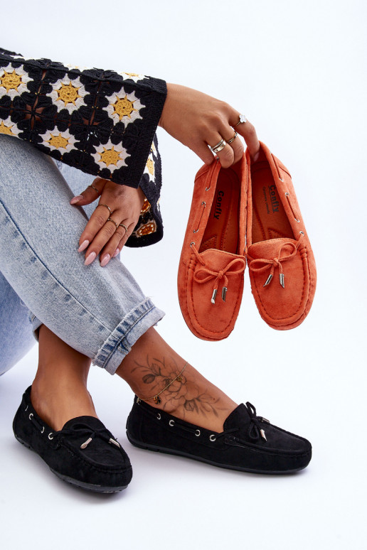 Mocassins élégants en daim noir Si Passione