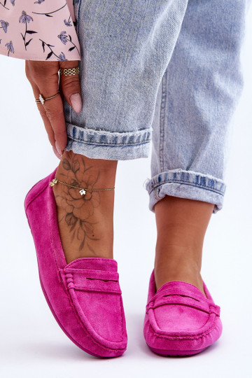 Mocassins élégants en daim de couleur rose Lenvie 2