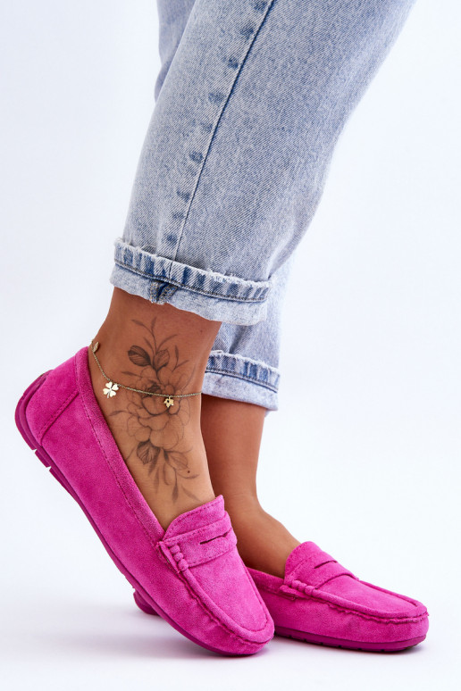 Mocassins élégants en daim de couleur rose Lenvie