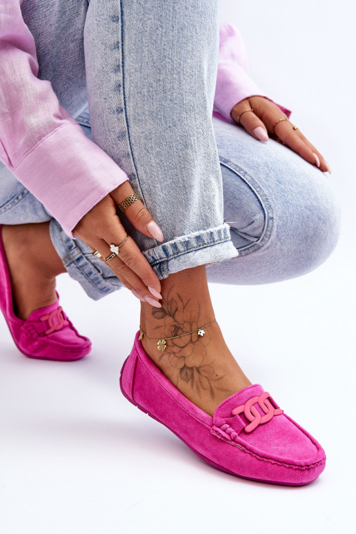 Mocassins suède rose Rabell Mocassins suède rose Rabell