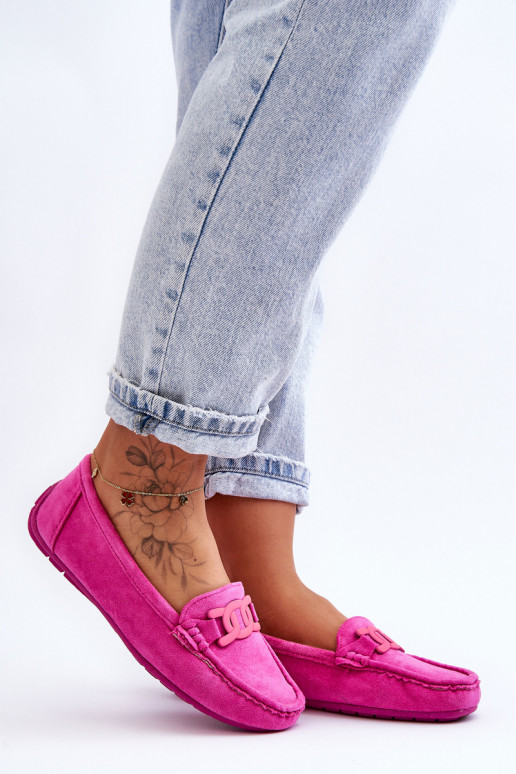 Mocassins suède rose Rabell Mocassins suède rose Rabell