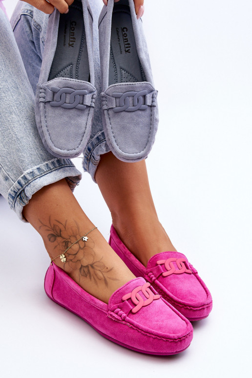 Mocassins suède rose Rabell Mocassins suède rose Rabell