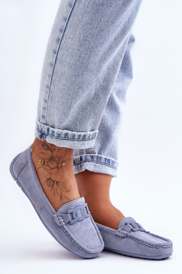 Mocassins en daim bleu Rabell