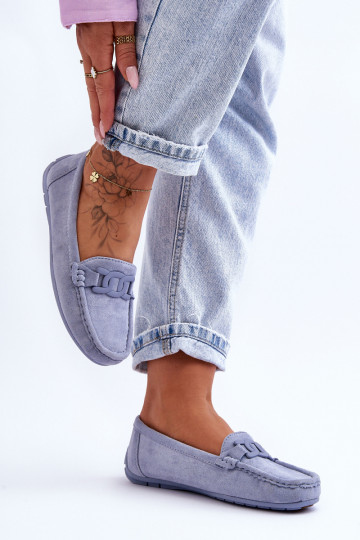 Mocassins en daim bleu Rabell 2