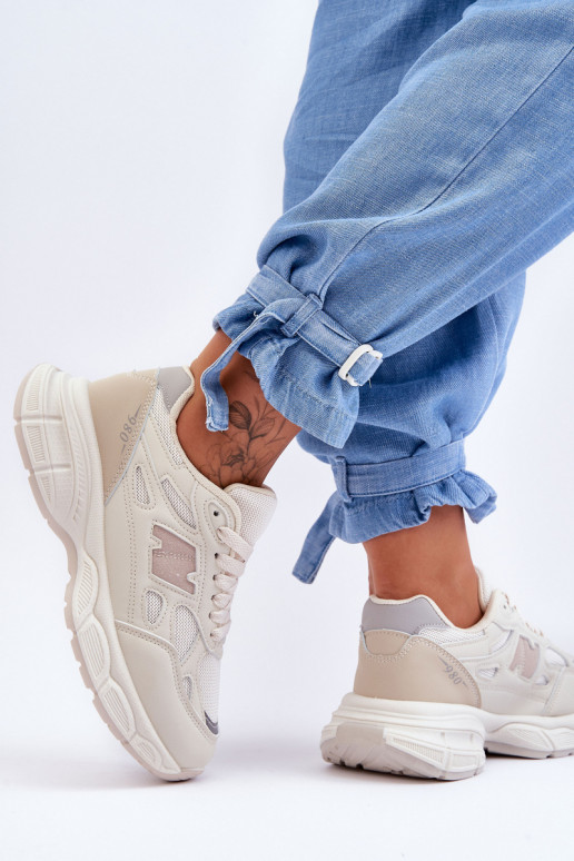 baskets avec mesh couleur beige Venice