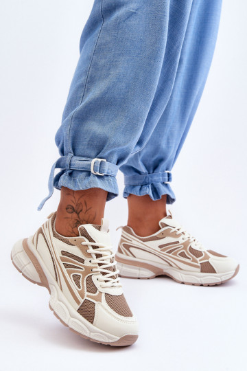 baskets à lacets couleur beige Emare 2