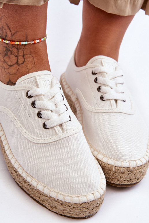 chaussures de loisirs à lacets espadrilles Big Star LL274833 couleur blanc