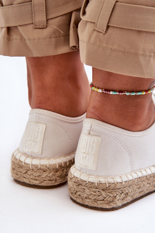 chaussures de loisirs à lacets espadrilles Big Star LL274833 couleur blanc