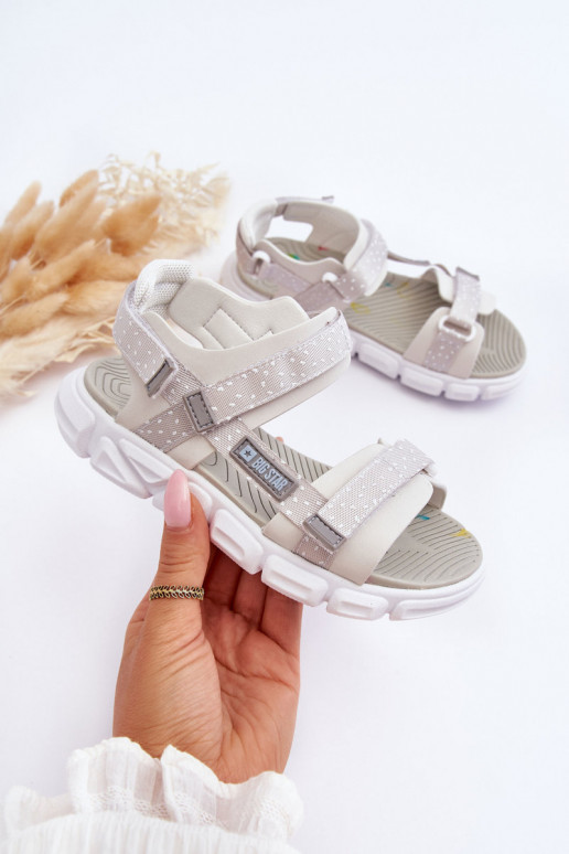 Sandales enfant à fermetures adhésives Big Star LL374201 Couleur blanc-argent