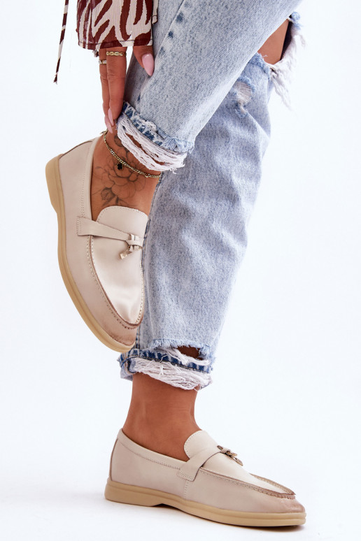 Mocassins femme modèle classique beige Cortez