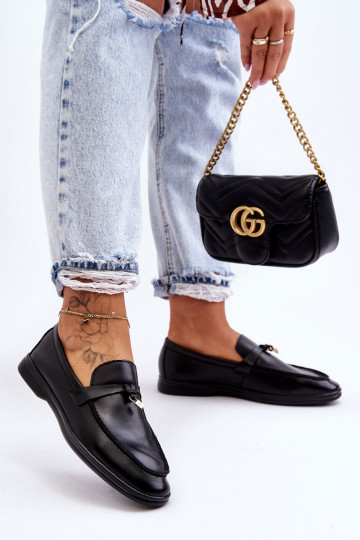 Mocassins pour femmes modèle classique de couleur noire Cortez