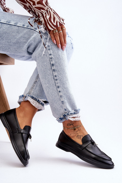 Mocassins pour femmes modèle classique de couleur noire Cortez