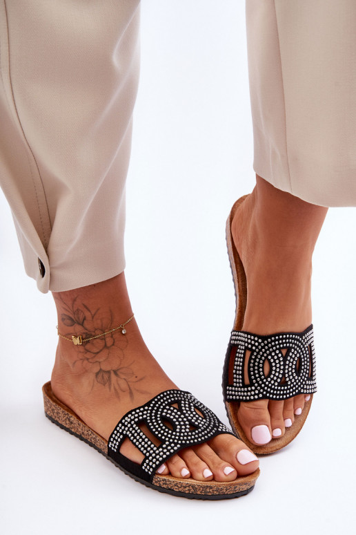 Chaussons Femme Clous Décorés couleur noir Evelins Chaussons Femme Clous Décorés couleur noir Evelins