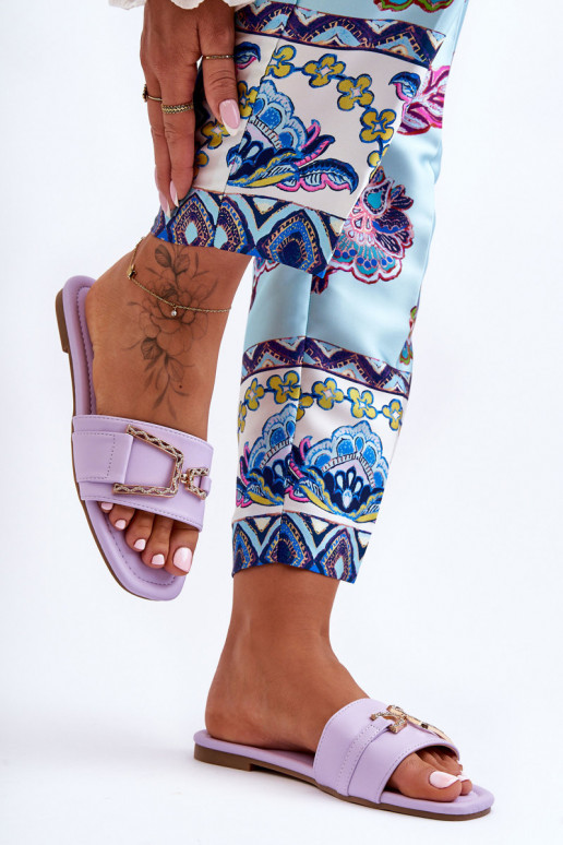 Modèle classique Chaussons avec ornements Couleur Violet Impressionnant Modèle classique Chaussons avec ornements Couleur Violet Impressionnant