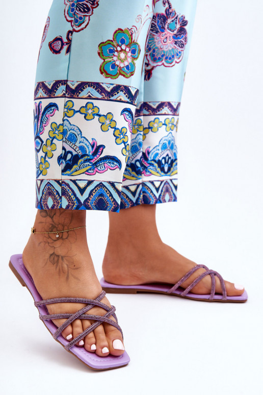 Chaussons à lanières I Violet Leomi Chaussons à lanières I Violet Leomi