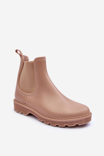 Helinca, bottes en caoutchouc mat du modèle résistant, couleur beige