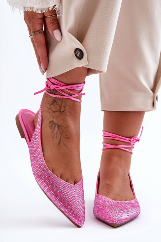 à bretelles Ballerines Ornementées rose Jange