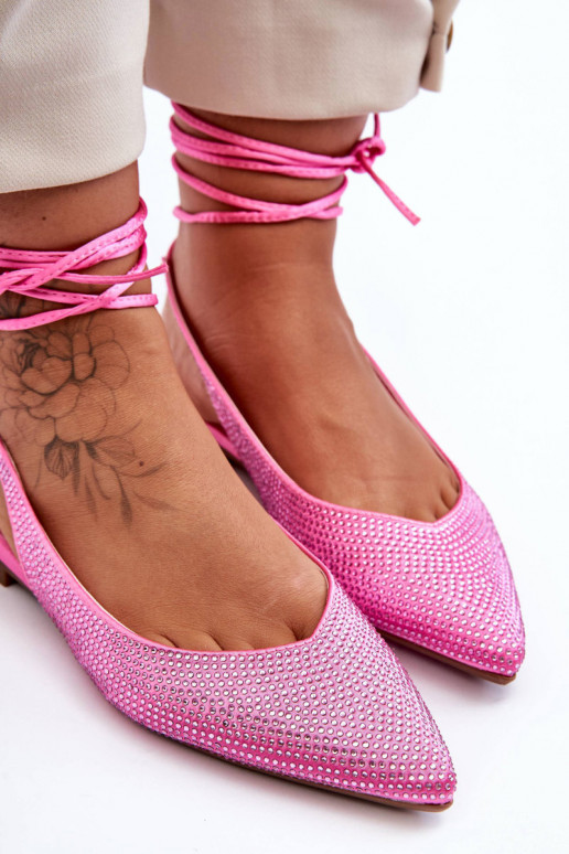 à bretelles Ballerines Ornementées rose Jange
