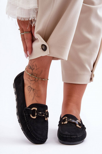 Mocassins en daim avec ornements de couleur verte Dionira