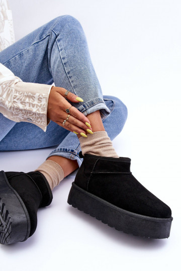 Bottines de neige en daim avec plateforme en Corcoran noir