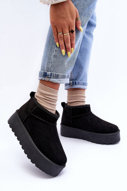 Bottines de neige en daim avec plateforme en Corcoran noir