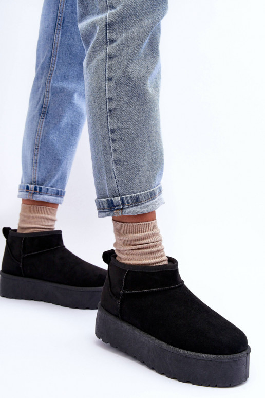 Bottines de neige en daim avec plateforme en Corcoran noir