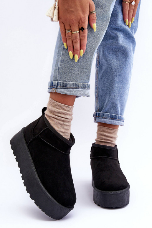Bottines de neige en daim avec plateforme en Corcoran noir