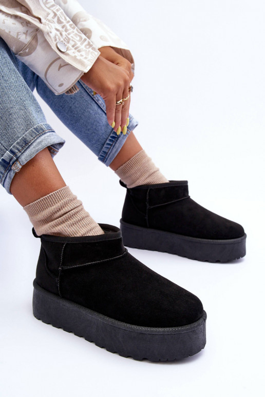 Bottines de neige en daim avec plateforme en Corcoran noir