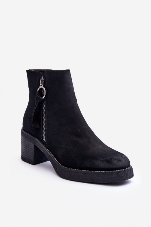 en daim modèle Classique Bottines pour femmes couleur noir Limoso en daim modèle Classique Bottines pour femmes couleur noir Limoso