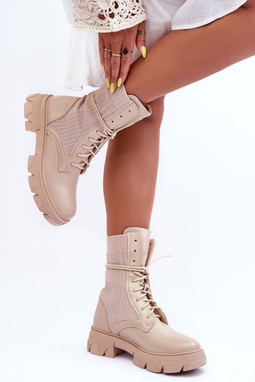 bottines à lacets beige Marlissa bottines à lacets beige Marlissa