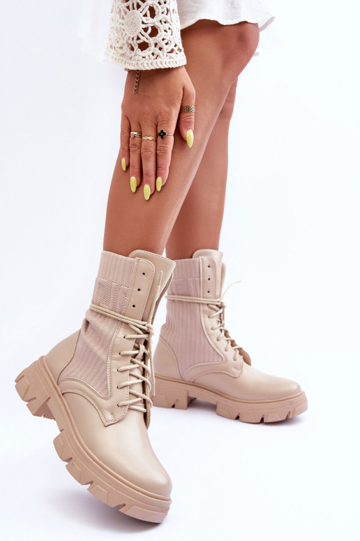 bottines à lacets beige Marlissa bottines à lacets beige Marlissa