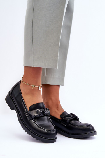 Mocassins à talons larges couleur noir S.Barski HY335