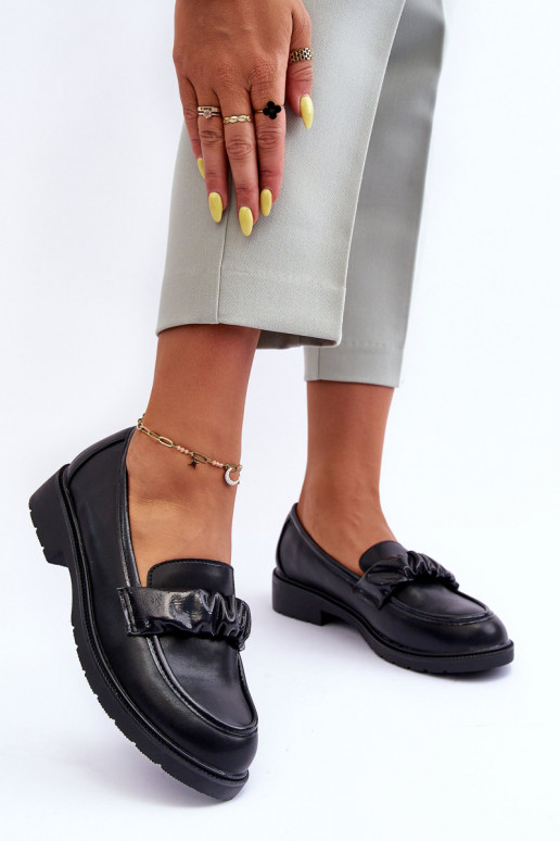 Mocassins à talons larges couleur noir S.Barski HY335
