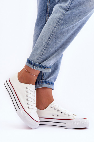 chaussures décontractées modèle classique avec plateforme de couleur blanche Jazlyn