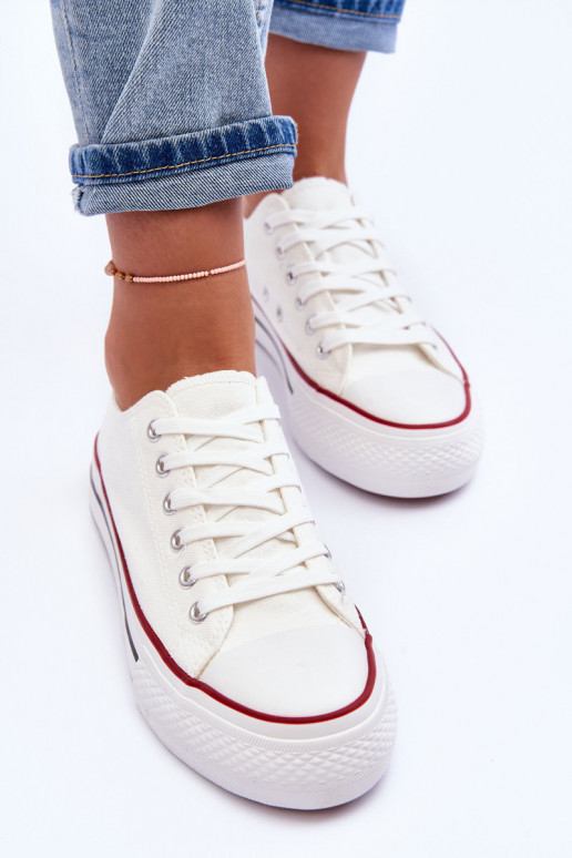 chaussures décontractées modèle classique avec plateforme de couleur blanche Jazlyn