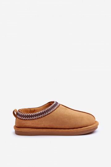 Chaussons Polinna en daim marron avec fourrure
