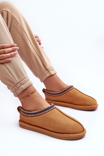 Chaussons Polinna en daim marron avec fourrure 2