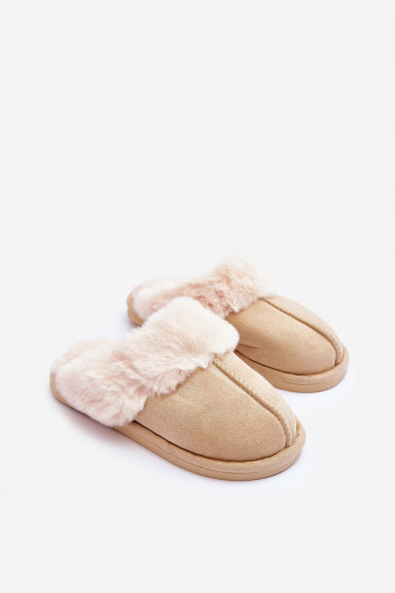 Chaussons avec fourrure en ivoire Pinky 2