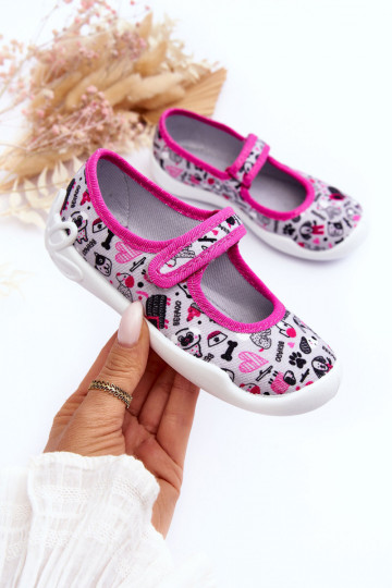 Chaussons/ballerines enfant Befado 114X521 couleur gris-rose 2