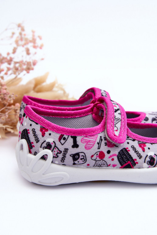 Chaussons/ballerines enfant Befado 114X521 couleur gris-rose Chaussons/ballerines enfant Befado 114X521 couleur gris-rose